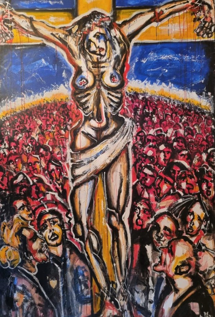 130-195 2001 le femme crusifiée, Dominique Pao, Galerie Résonances, Tréport