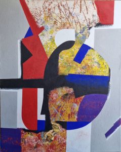 Agrégats Peinture acrylique sur toile et collages - 80x100cm : 1500€ - 2018