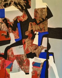 Agrégats Peinture acrylique sur toile et collages - 80x100cm : 1500€ - 2018