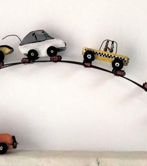 Sculpture bois et feraille, recupart, Bertrand Thomassin,galerie Résonances