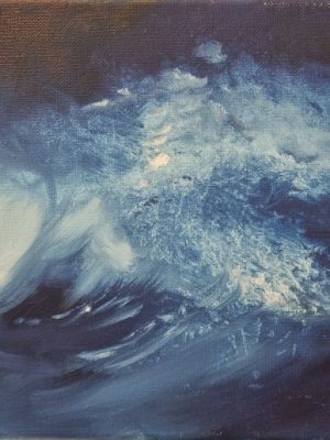 série bleue,jonathan de cesare,huile sur toile,20x20 cm,galerie résonances,le tréport
