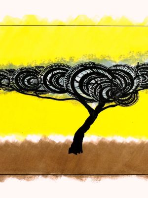 Arbre du ténéré,dessin,encre de chine,feutre,aquarelle,christian vanwambeke,galerie résonances,le tréport