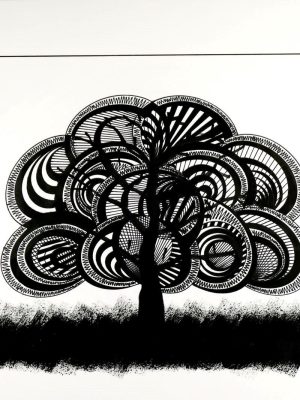 arbre,dessin, noir et blanc,encre de chine,feutre,aquarelle,christian vanwambeke,galerie résonances,le tréport