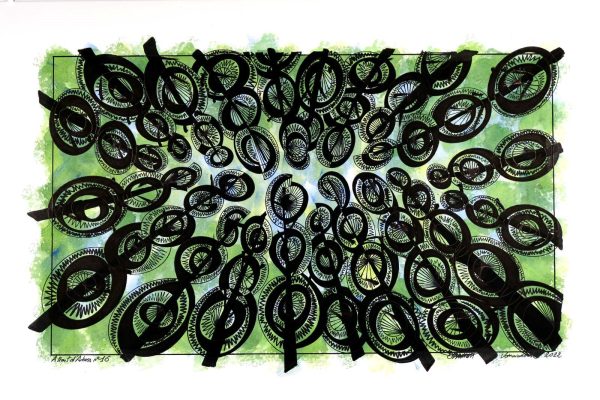 dessin,feutre,encre de chine,canopée,aquarelle,christian vanwambeke,galerie résonances,le tréport
