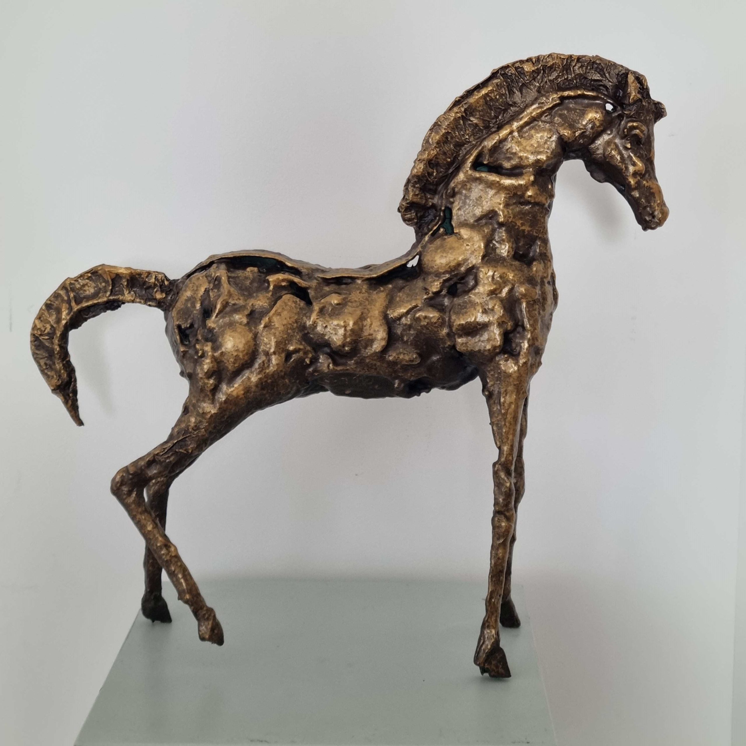 sculpture,cheval,technique mixte,résine