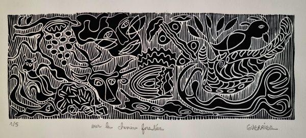 linogravure,noir et blanc,jack guerrier,galerie résonances,le tréport
