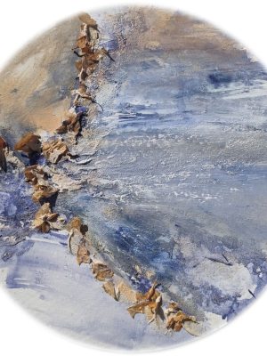pigment indigo,fleur de bougainvillier,liant acrylique