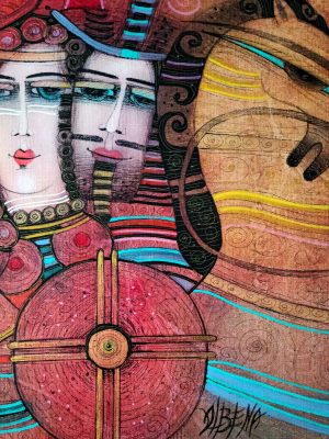 huile et encre sur toile,albena vatcheva,galerie résonances,le tréport