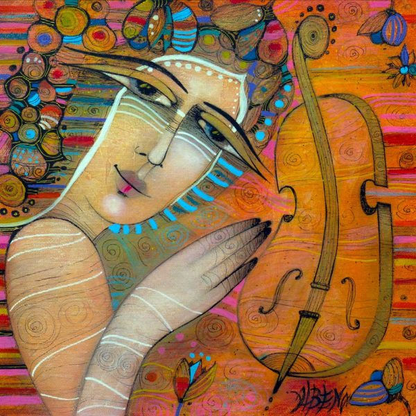 mélodie orange,albena vatcheva,huile et encre sur toile,galerie résonances