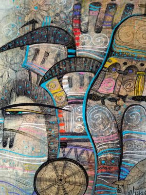 huile et encre sur toile,albena vatcheva,galerie résonances,le tréport