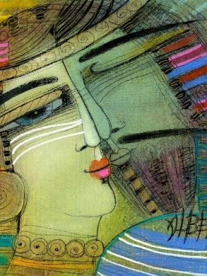Albena Vatcheva Avec toi 20x20 cm Huile sur toile